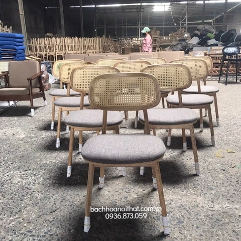 GHẾ GỖ SECCO TỰA ĐAN MÂY - GAG47