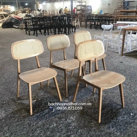 GHẾ GỖ SECCO TỰA ĐAN MÂY - GAG47