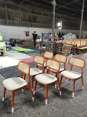 GHẾ GỖ SECCO TỰA ĐAN MÂY - GAG47