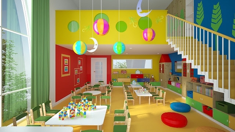 Không gian lớp học mầm non