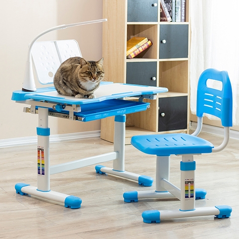 Bàn Ghế Chống Gù Lưng VDTA7 PLUS Màu Xanh Cho Bé Trai
