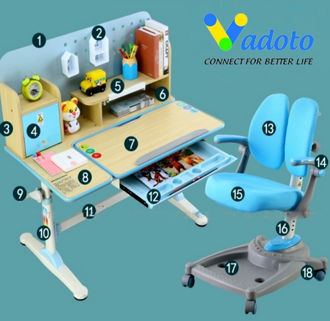 Combo Bàn Ghế Chống Gù Chống Cận Cho Bé VDTS6