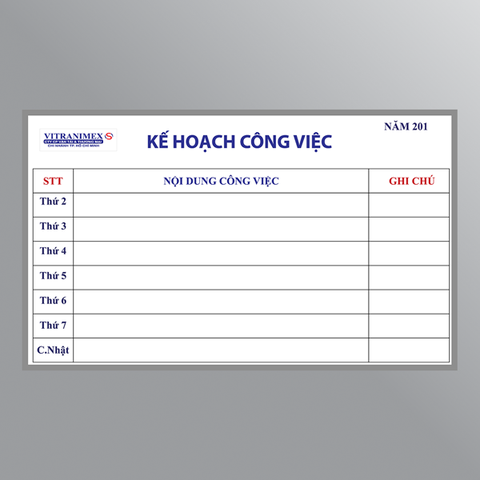 Bảng kế hoạch công việc