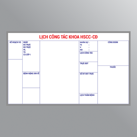 Bảng sơ đồ hội đồng điều dưỡng dán decal