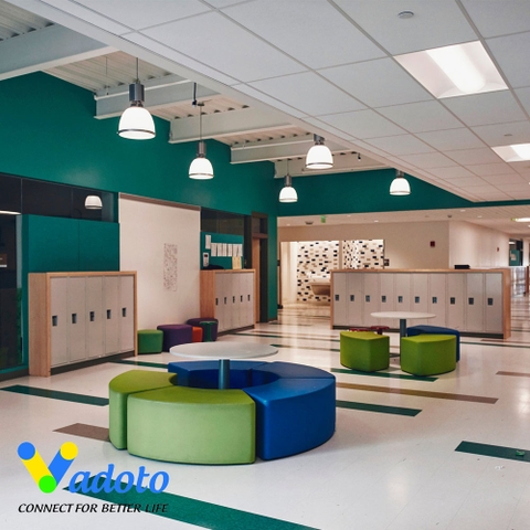 Mẫu thiết kế TKSC02 quầy lễ tân - Sảnh chờ trường học