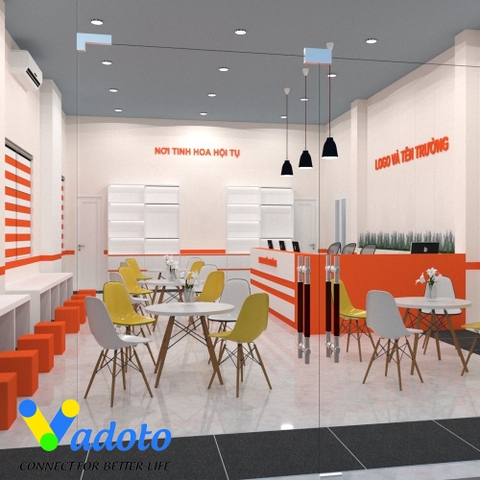 Mẫu thiết kế TKSC01 sảnh chờ  - Quầy lễ tân trường tiểu học