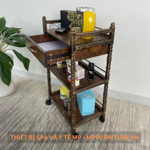 kệ đẩy spa 3 tầng