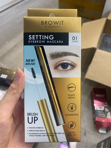 Mascara chuốt mày browit nongchat -#01: Clear đen