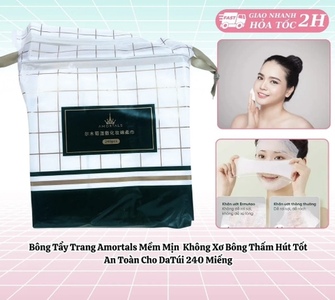 Bông Tẩy Trang Amortals 240 Miếng Co Giãn Đắp Lotion Cotton Pads