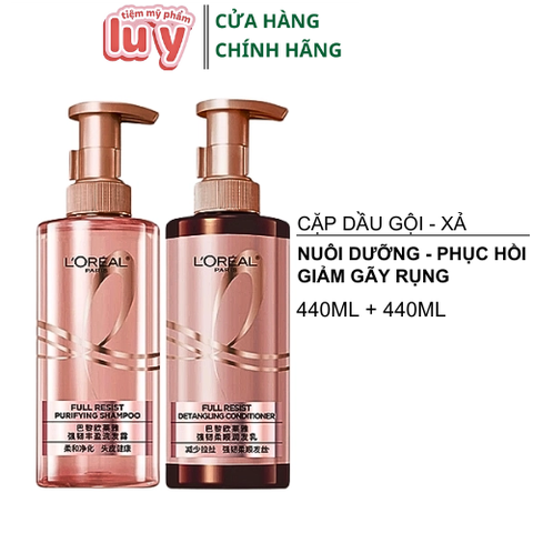 Cặp Gội - Xả LOreal Giảm Gãy Rụng Tóc Giúp Tóc Chắc Khỏe 440mlx2 [Cty - Full VAT]