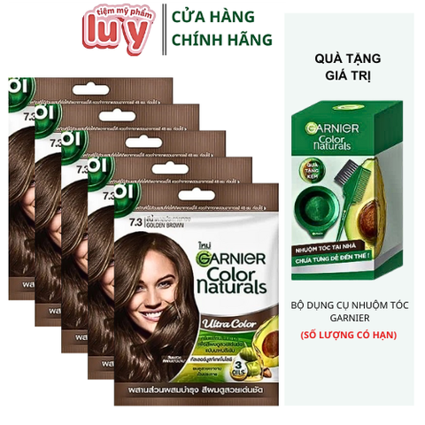 [Combo 5 Gói] Nhuộm Tóc Garnier 7.3 - Nâu Ánh Vàng [Hàng Cty - Free VAT]