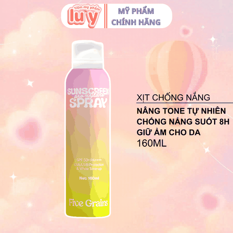Xịt Chống Nắng Five Grains Nâng Tông Da 120ml Pro-Xylane Sunscreen Spray SPF 50+ PA++++