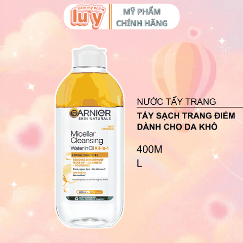 Nước Tẩy Trang Garnier Vàng Dầu Cho Da MakeUp 400ml