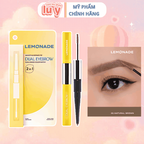 Chì Kẻ Mày Lemonade 2 Đầu Màu Nâu Xám 2g+2m #Natural Brown