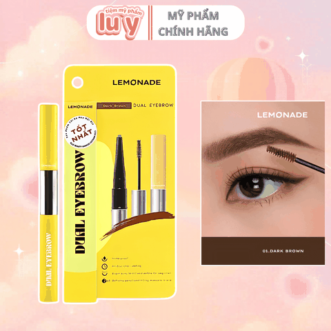 Chì Kẻ Mày 2 đầu Lemonade 2.75g - Dark Brown - Nâu Đen