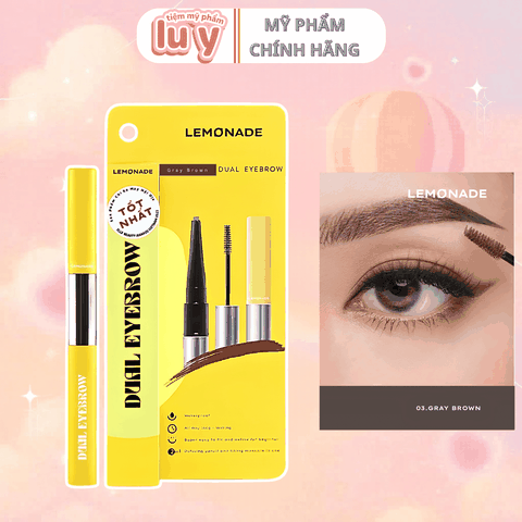 Chì Kẻ Mày Lemonade 2 Đầu Màu Nâu Xám 2g+2m #Gray Brown
