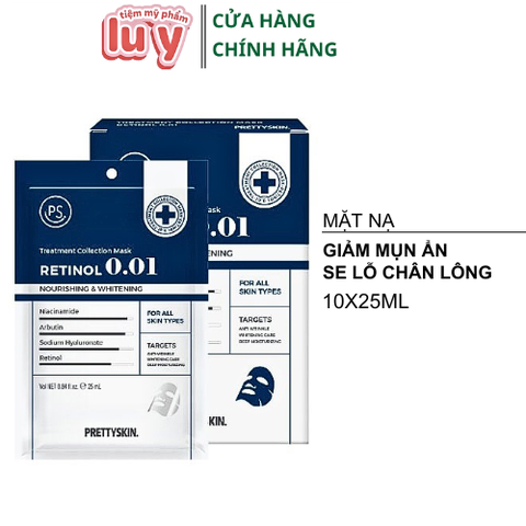 Hộp 10 Mặt Nạ Retinol PrettySkin Ngừa Lão Hóa [Hàng Công Ty + Full VAT]