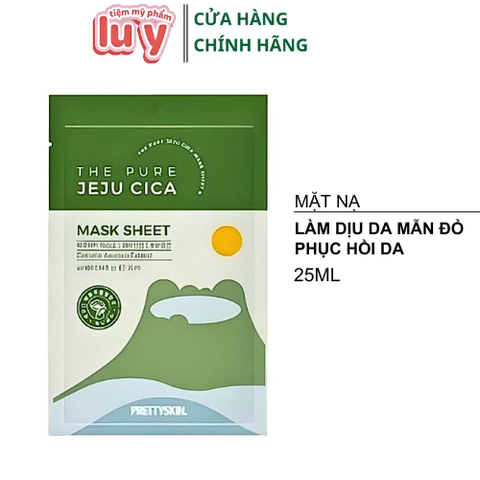 Mặt Nạ Rau Má PrettySkin Làm Dịu, Phục Hồi Da [Hàng Công Ty + Full VAT]
