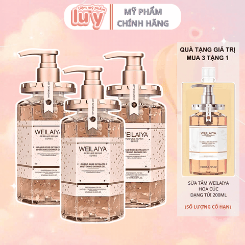 Combo 3 Sữa Tắm Weilaiya Hoa Hồng 450ml (Tặng Sữa Tắm Túi 200ML)