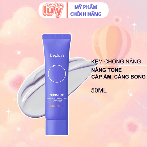Kem Chống Nắng Beplain Tím Nâng Tone, Cấp Ẩm. Căng Bóng 50ml