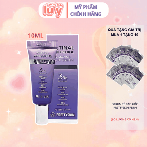 Kem Dưỡng Retinal Bakuchiol Amazing Night Cream Prettyskin 10ml