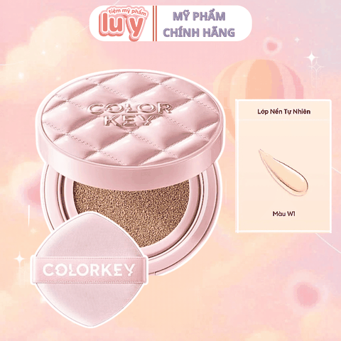 Phấn Nước COLORKEY Cushion Chống Nắng SPF 50+PA++++ W1 - Tự Nhiên