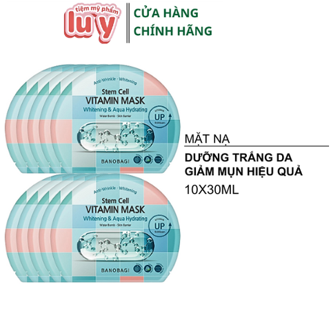 Hộp 10 Miếng Mặt Nạ Banobagi Stem Cell Xanh Ngọc Giảm Mụn