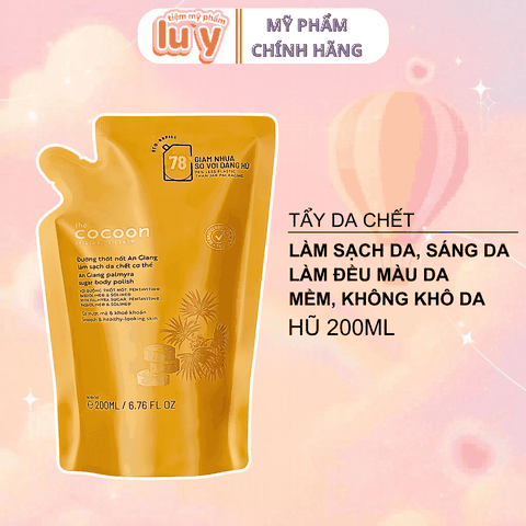 Tẩy Da Chết Cơ Thể Đường Thốt Nốt Cocoon Dạng Túi 200ML