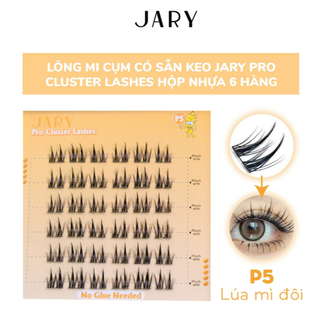 Lông Mi Cụm Giả Jary Pro Có Sẵn Keo - Vàng P5 [Hàng Công Ty + Full VAT]