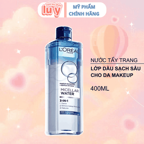 Nước Tẩy Trang Loreal Xanh Đậm Cho Da MakeUP 400ml (Date 8/2027)