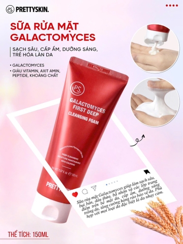 Sữa Rửa Mặt Trắng Da Galactomyces Prettyskin [Cty - Free VAT]