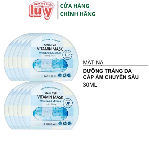 Hộp 10 Miếng Mặt Nạ Banobagi Stem Cell Xanh Dương Cấp Ẩm