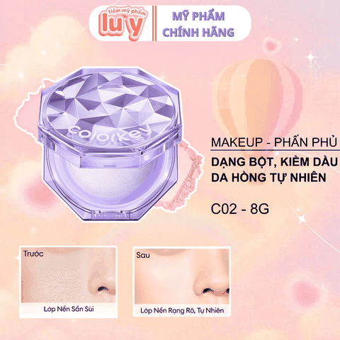 Phấn Phủ Dạng Bột Colorkey Vỏ Tím #C02 - Hồng Tự Nhiên