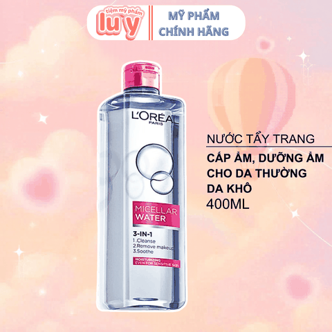 Nước Tẩy Trang Loreal Hồng Cho Da Thường & Khô 400ml