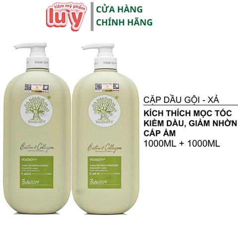 Cặp Gội Xả Biotin Dẹt 2024 Xanh Lá Kiềm Dầu 1000ml [Cty - Full VAT]