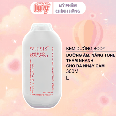 Dưỡng thể kích trắng Men Gạo Retinol Whisis Whitening Body Lotion 300ml