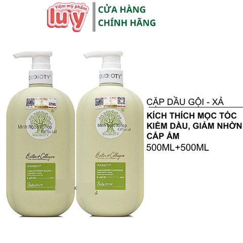 Cặp Gội Xả Biotin Dẹt 2024 Xanh Lá Kiềm Dầu 500ml [Cty - Full VAT]
