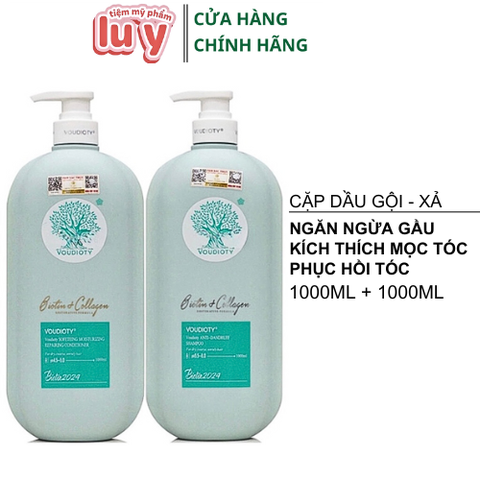 Cặp Gội Xả Biotin Dẹt 2024 Xanh Dương Trị Gầu 1000ml [Cty - Full VAT]