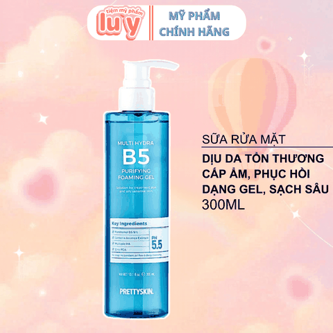Gel Sữa Rửa Mặt PrettySkin Multi Hydra B5 Purifying Foaming Gel 300ml