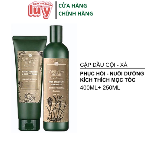 Cặp dầu gội xả Weilaiya Ginger Hà thủ ô - Nâu [Cty - Full VAT]