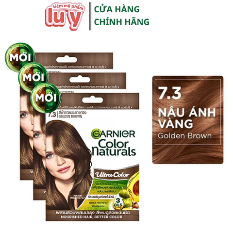 [Combo 3 Gói] Nhuộm Tóc Garnier 7.3 - Nâu Ánh Vàng [Hàng Cty - Free VAT]