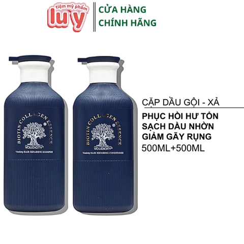 Cặp Dầu Gội Xả Biotin Collagen Xanh Essence 500ml - Phục hồi [Cty - Full VAT]
