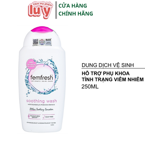Dung dịch vệ sinh femfresh -UK Trắng nắp hồng 250ml Khử mùi [Cty - Full VAT]