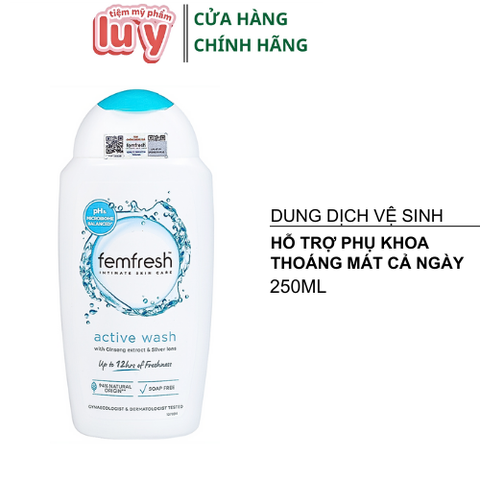 Dung dịch vệ sinh phụ nữ Femfresh màu xanh (250ml) - Thoáng mát [Cty - Full VAT]