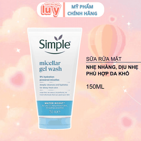 Sữa Rửa Mặt SIMPLE - Xanh gel da khô