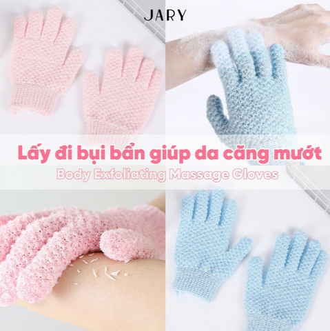 Găng Tay Tẩy Da Chết Dày 40D JARY BODY EXFOLIATING MASSAGE GLOVES 19.5 X 15CM [Cty - Full VAT]