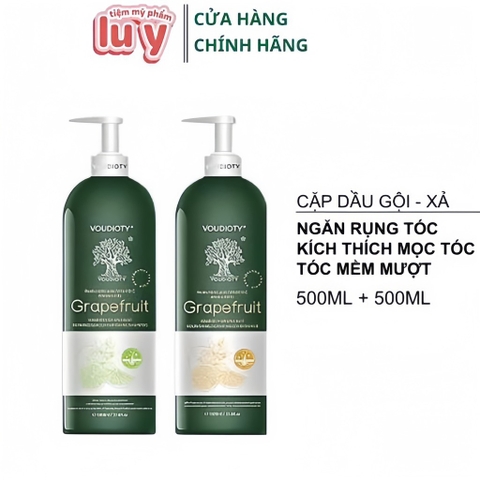 Cặp Dầu Gội Xả Bưởi Biotin Voudioty 500ML [Hàng Cty - Free VAT]