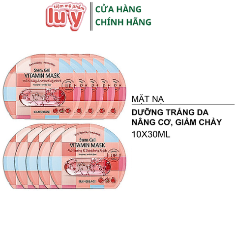 Hộp 10 Miếng Mặt Nạ Banobagi Stem Cell Đỏ Nâng Cơ