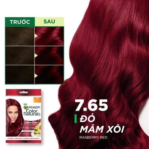 Nhuộm Tóc Garnier 30g #7.65 Đỏ Mâm Xôi