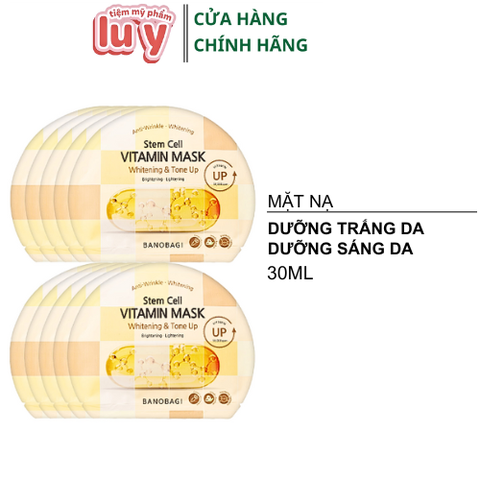 Hộp 10 Miếng Mặt Nạ Banobagi Stem Cell Vàng Trắng Da